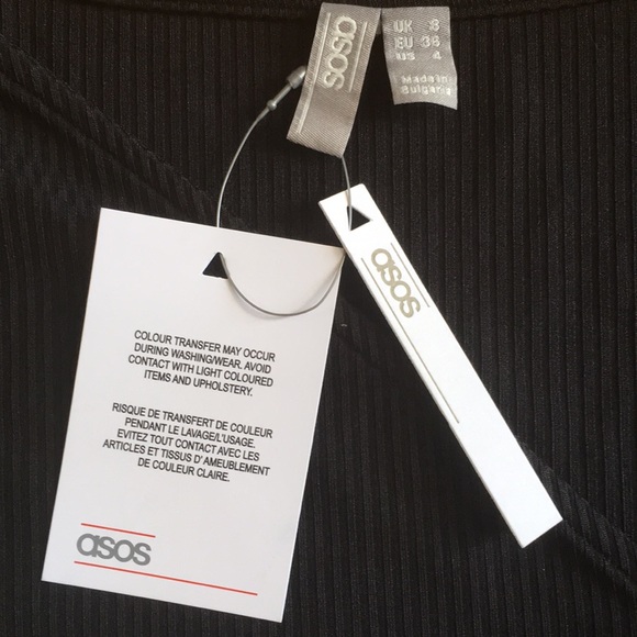 asos one shoulder one arm black ribbed bodysuit - Picture 10 of 16